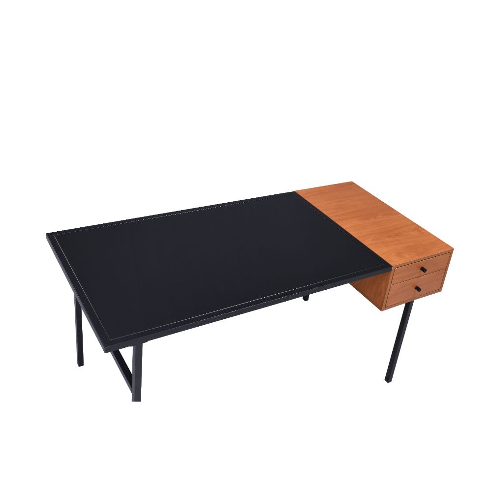 Oaken Honey Oak & Black Finish Desk