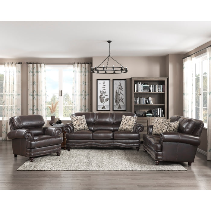 Milford Exposed Wood Feet With Espresso Sofa