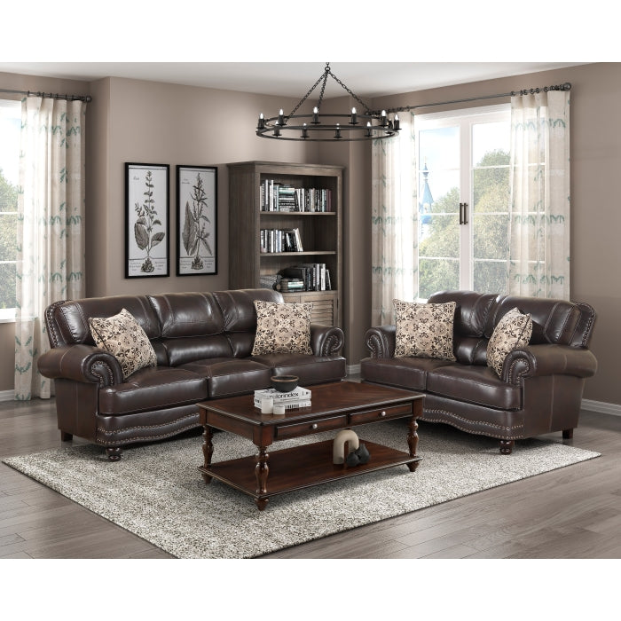 Milford Exposed Wood Feet With Espresso Sofa