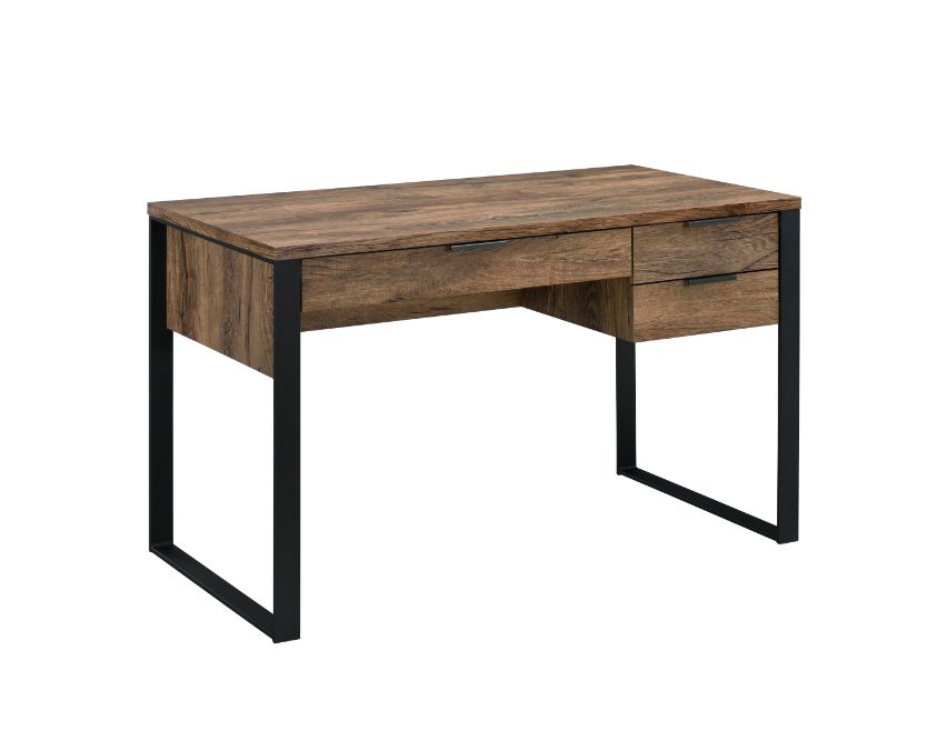 Aflo Weathered Oak & Black Finish Writing Desk