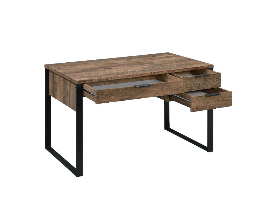 Aflo Weathered Oak & Black Finish Writing Desk