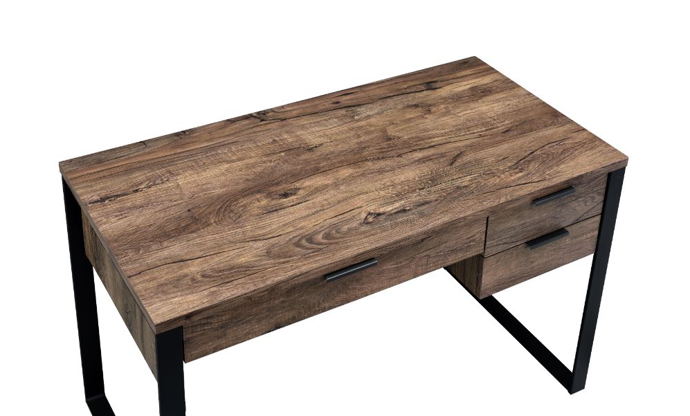 Aflo Weathered Oak & Black Finish Writing Desk