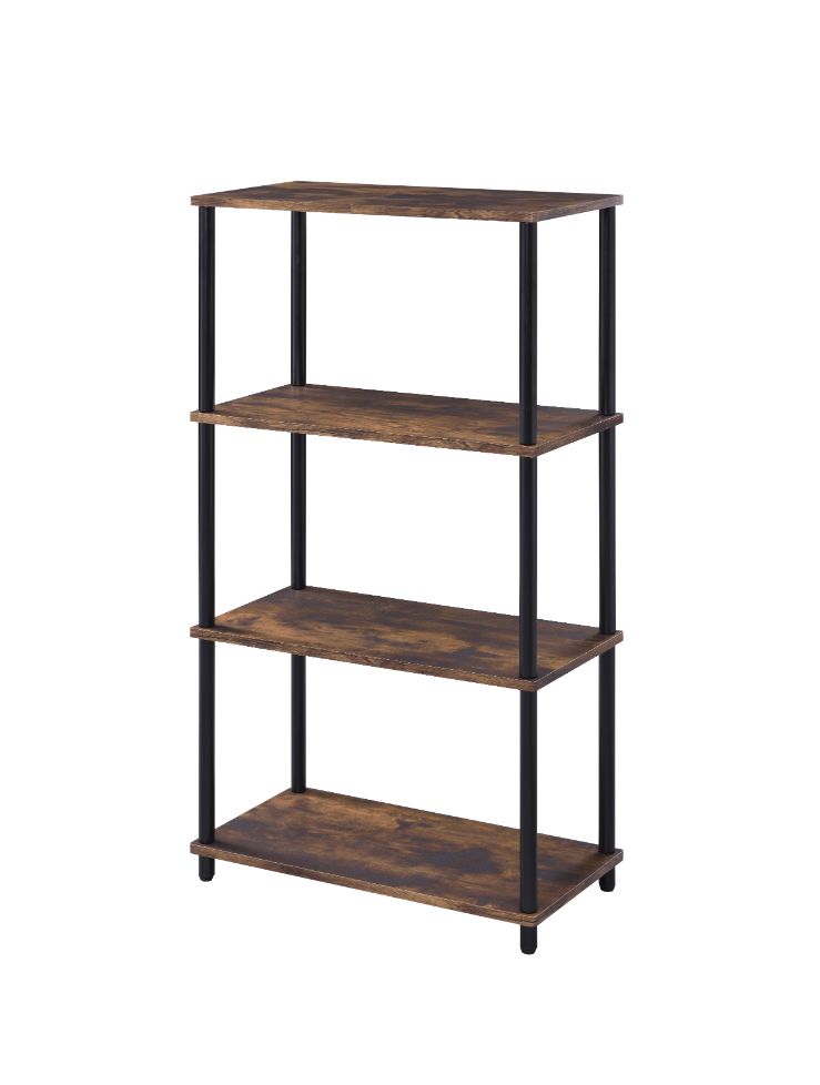 Nypho Weathered Oak & Black Finish Bookshelf