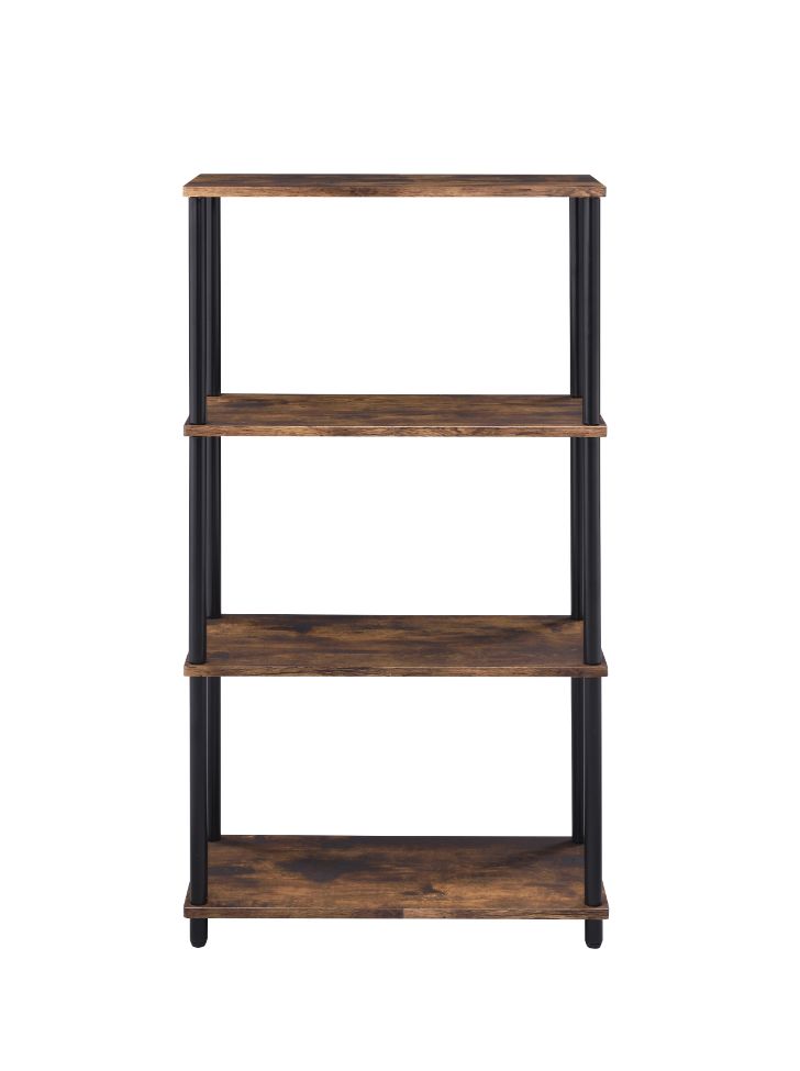 Nypho Weathered Oak & Black Finish Bookshelf