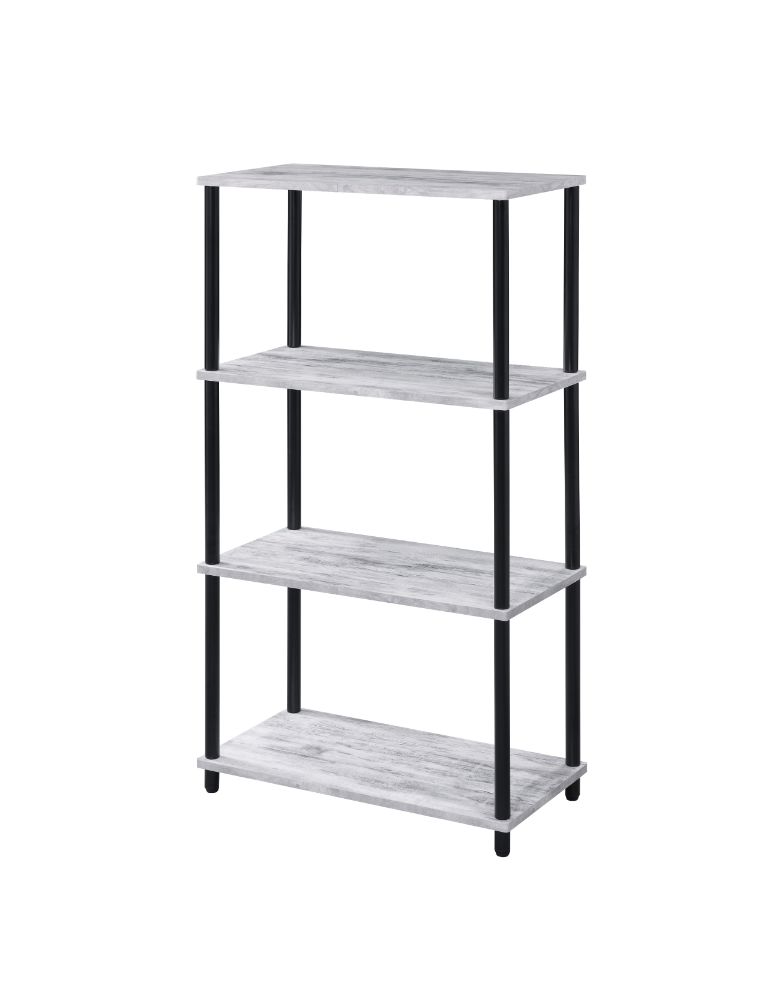 Nypho Antique White & Black Finish Bookshelf