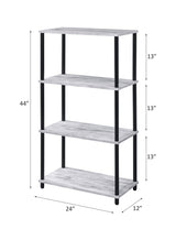 Nypho Antique White & Black Finish Bookshelf