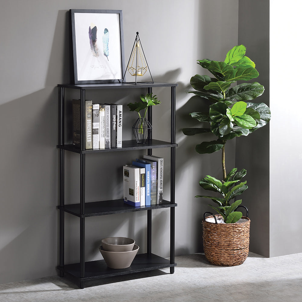 Nypho Black Finish Bookshelf