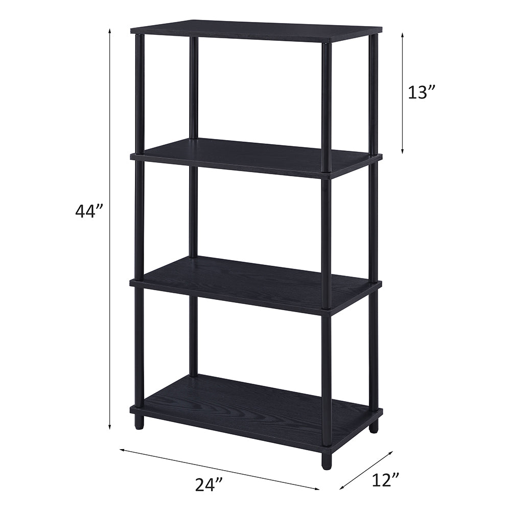 Nypho Black Finish Bookshelf