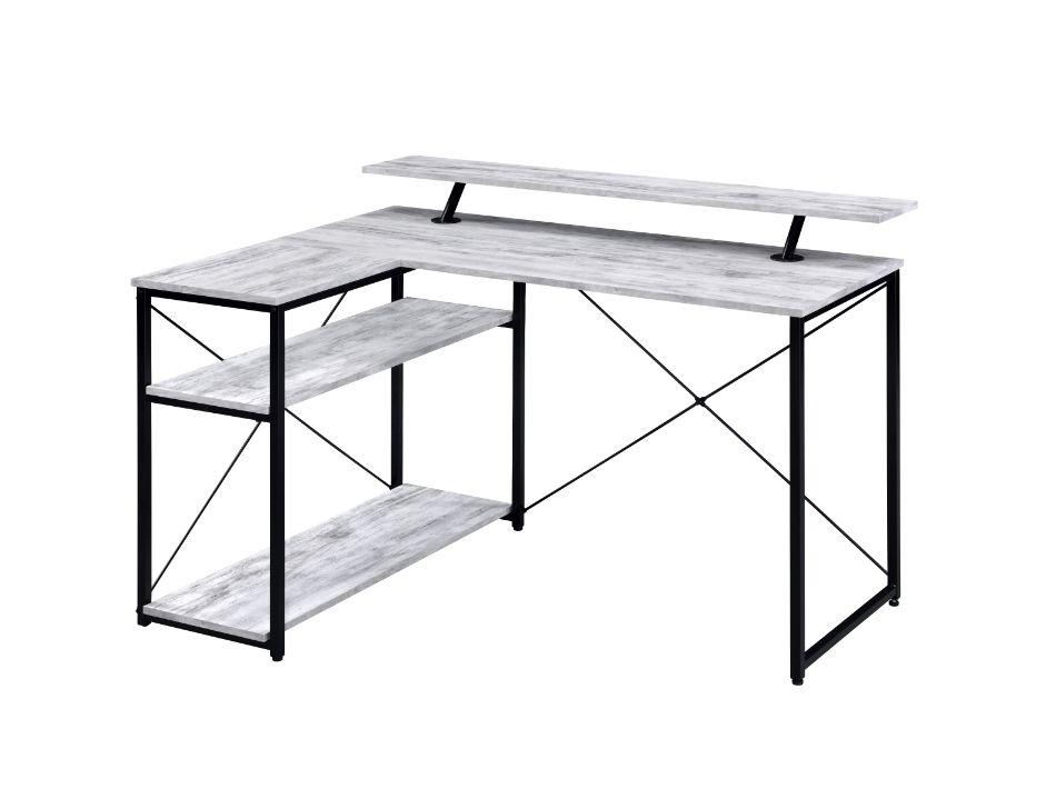 Drebo Antique White & Black Finish Writing Desk