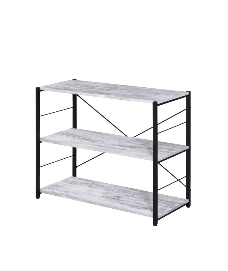 Tesadea Antique White & Black Finish Bookshelf