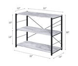 Tesadea Antique White & Black Finish Bookshelf