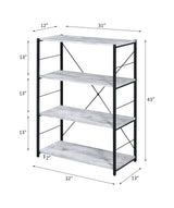 Tesadea Antique White & Black Finish Bookshelf