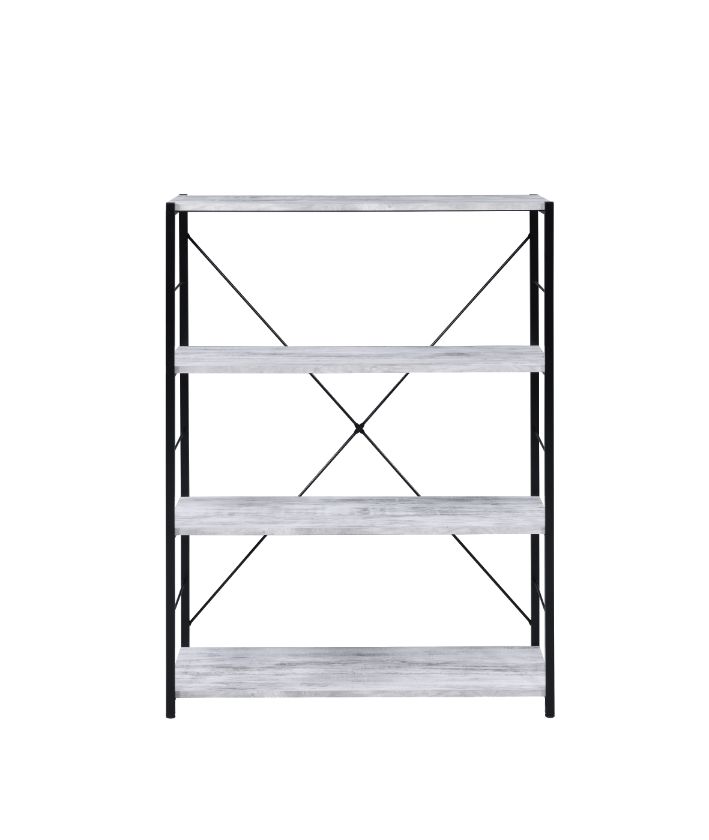 Tesadea Antique White & Black Finish Bookshelf