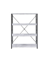 Tesadea Antique White & Black Finish Bookshelf