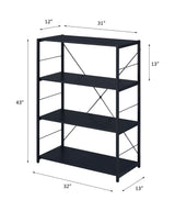 Tesadea Black Finish Bookshelf