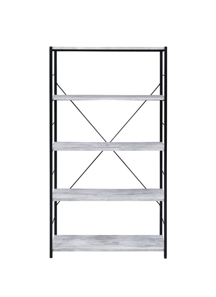 Tesadea Antique White & Black Finish Bookshelf