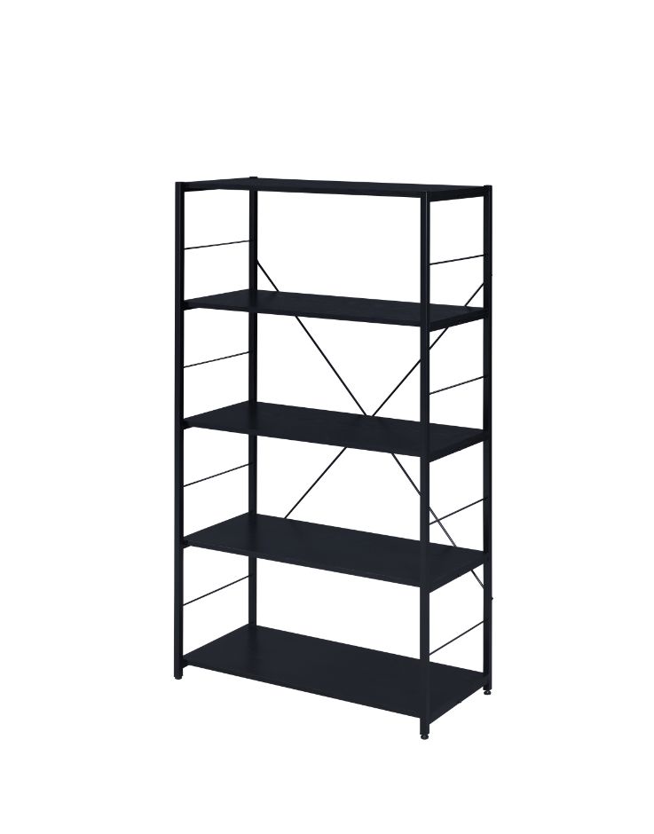 Tesadea Black Finish Bookshelf