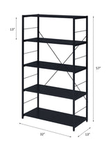 Tesadea Black Finish Bookshelf