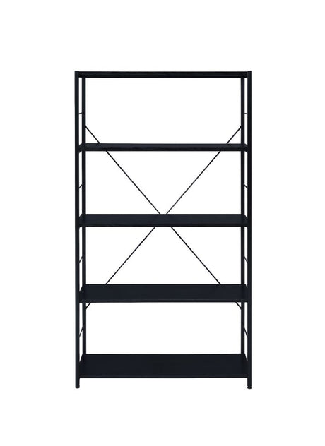 Tesadea Black Finish Bookshelf