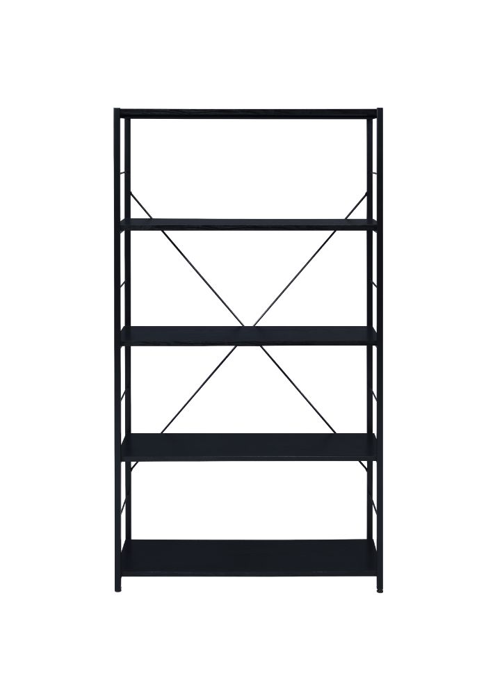 Tesadea Black Finish Bookshelf