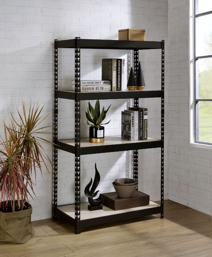 Decmus Natural & Black Finish Bookshelf