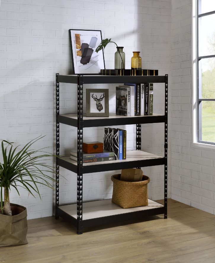 Decmus Natural & Black Finish Bookshelf