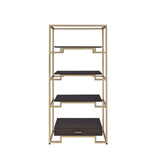 Yumia Clear Glass & Gold Finish Bookshelf