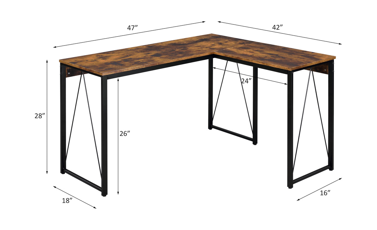 Zetri Weathered Oak & Black Finish Writing Desk