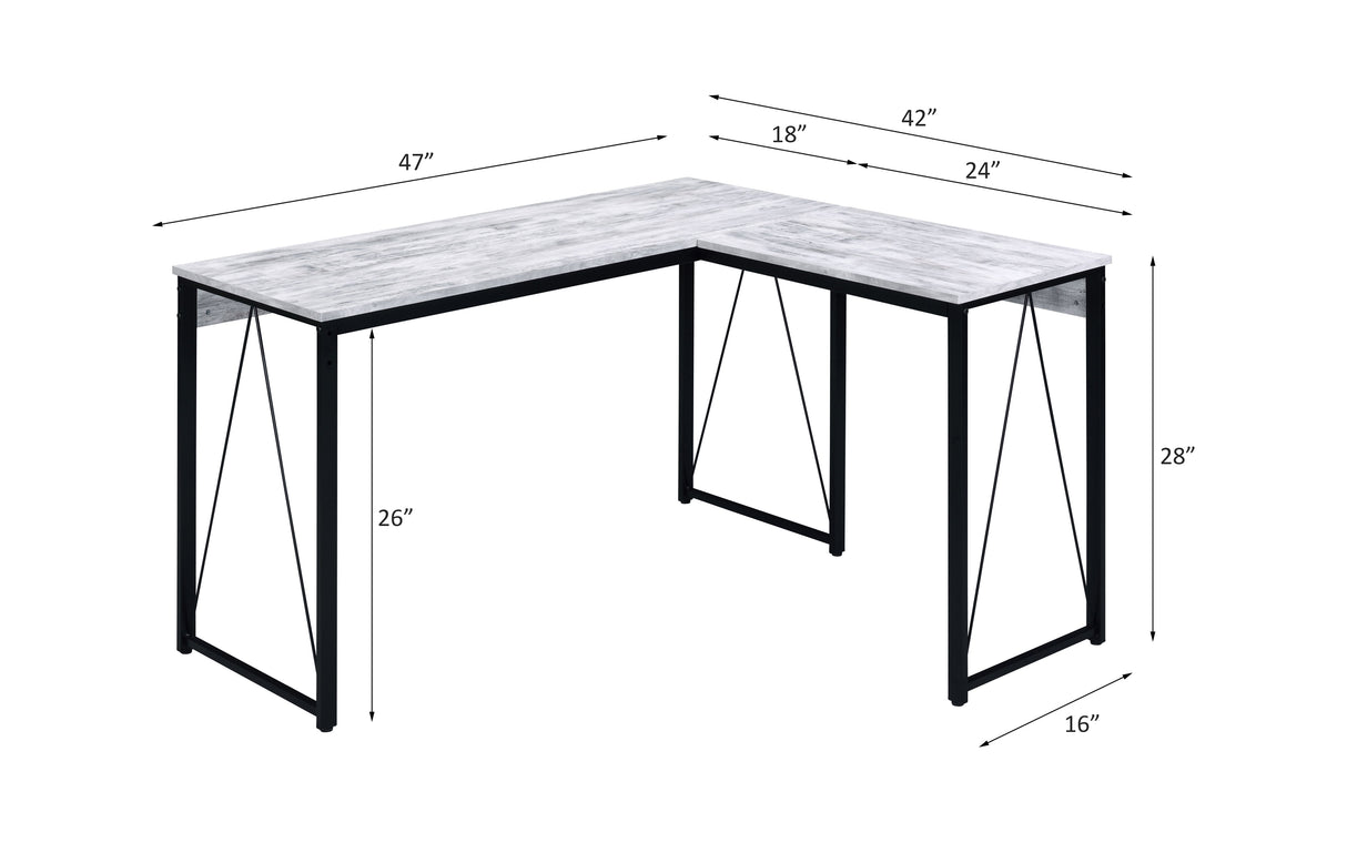 Zetri Antique White & Black Finish Writing Desk