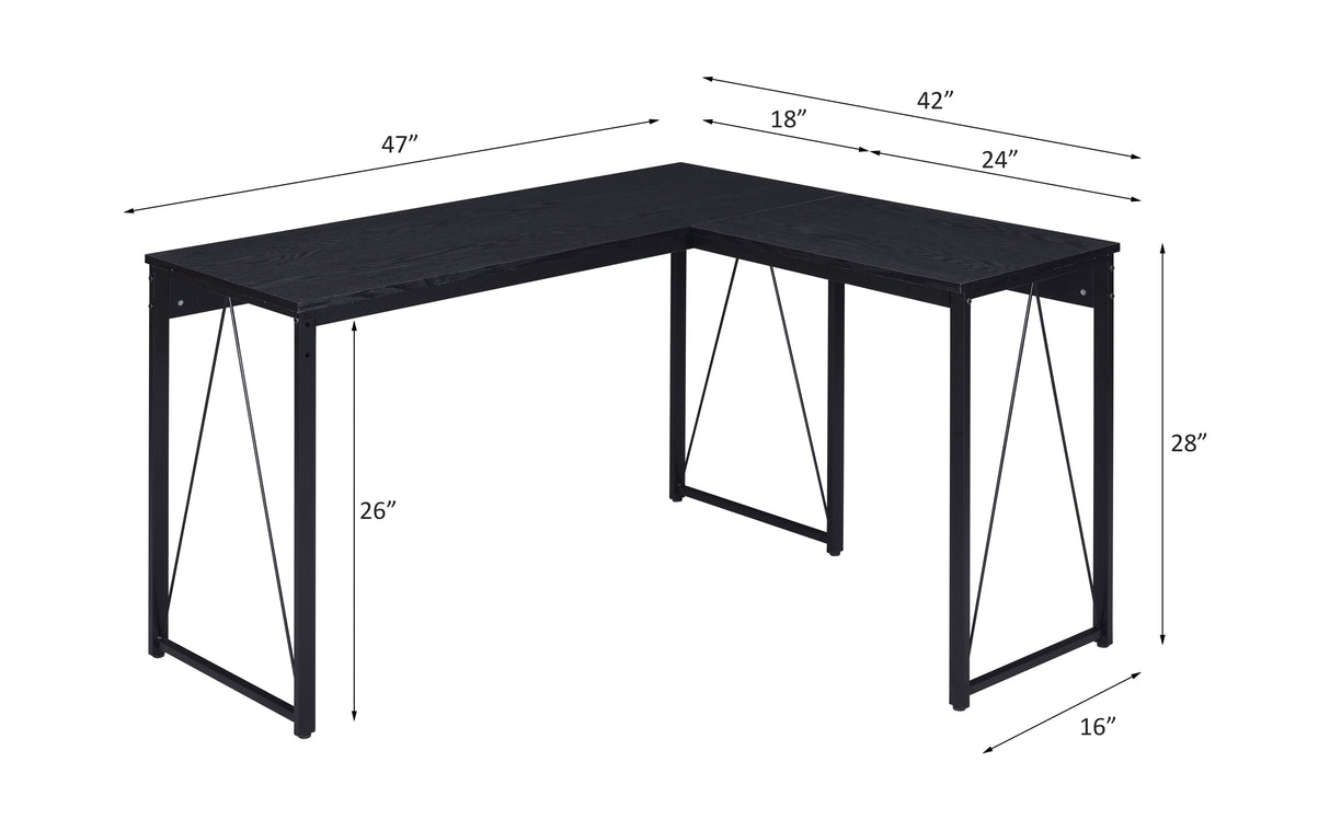 Zetri Black Finish Writing Desk