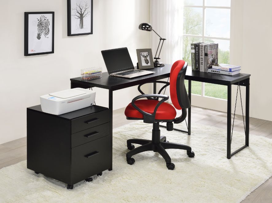 Zetri Black Finish Writing Desk