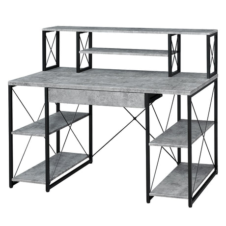 Amiel Faux Concrete & Black Finish Writing Desk