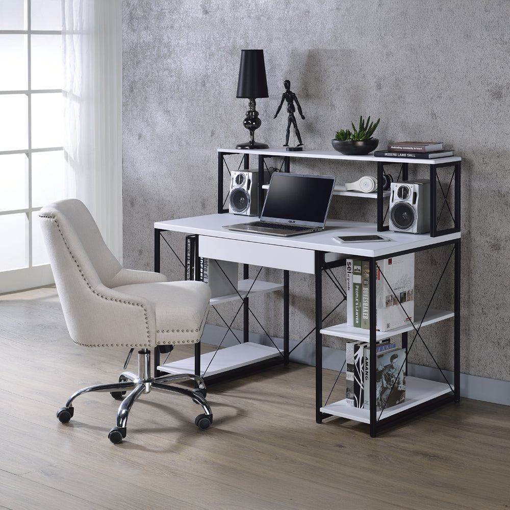 Amiel White & Black Finish Writing Desk