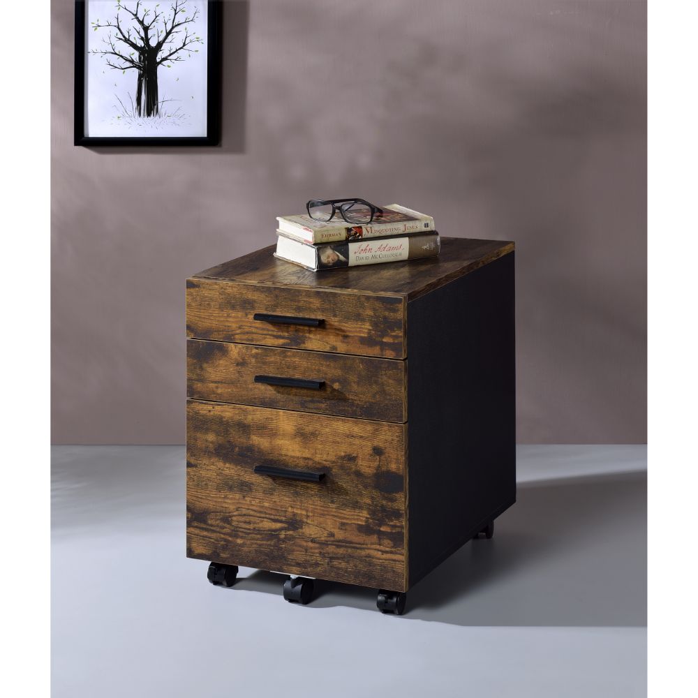 Abner Weathered Oak Finish File Cabinet