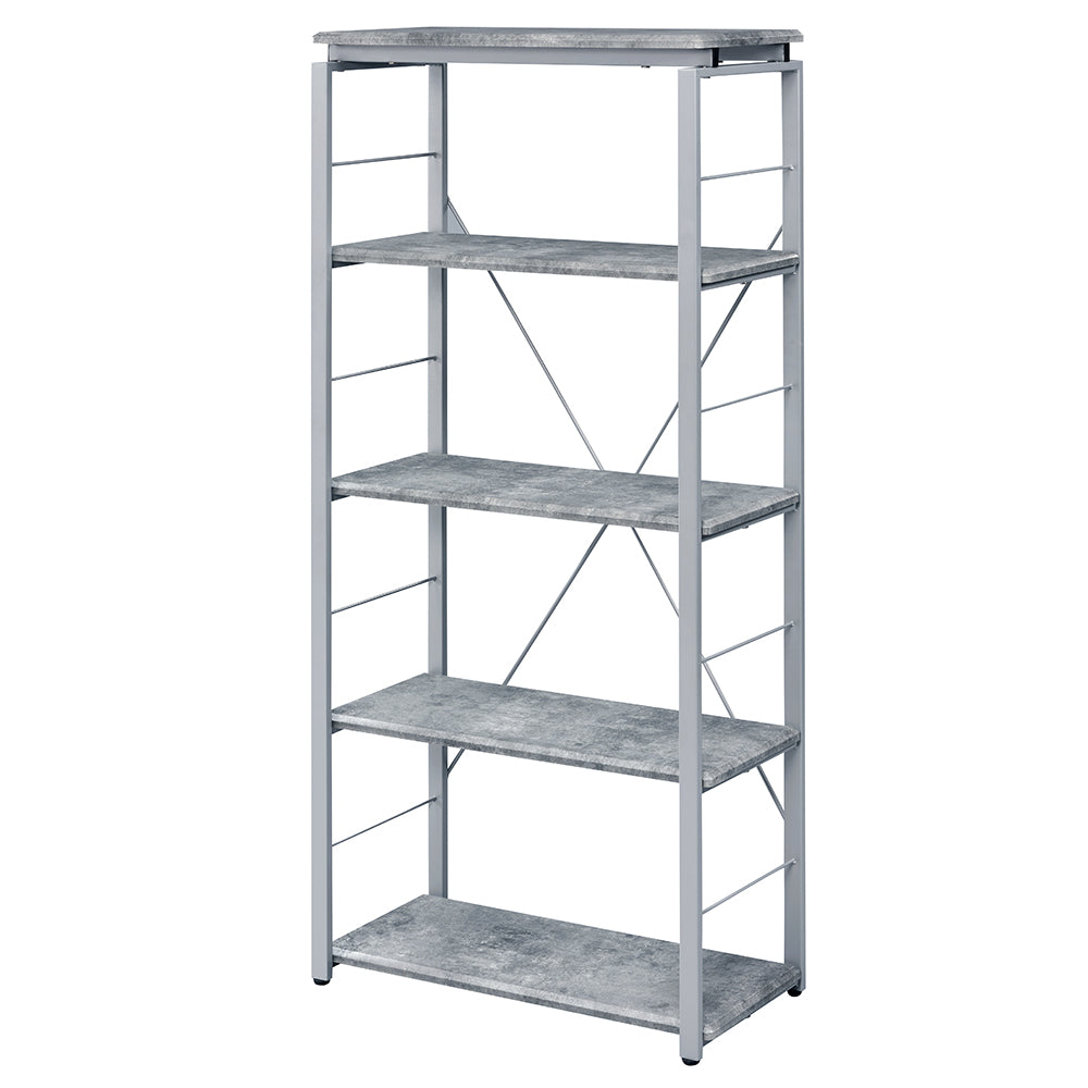 Jurgen Faux Concrete & Silver Finish Bookshelf