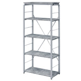 Jurgen Faux Concrete & Silver Finish Bookshelf