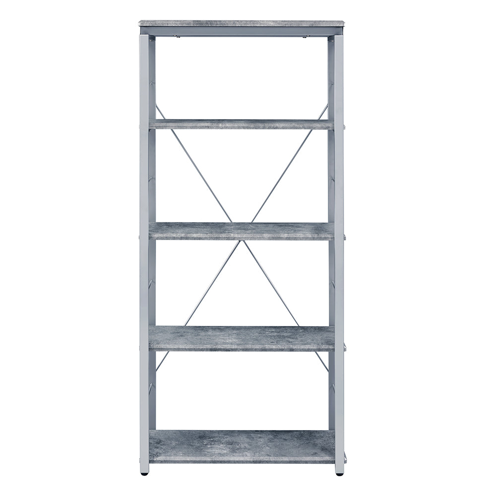 Jurgen Faux Concrete & Silver Finish Bookshelf