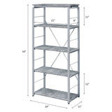 Jurgen Faux Concrete & Silver Finish Bookshelf