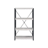 Jurgen Antique White & Black Finish Bookshelf