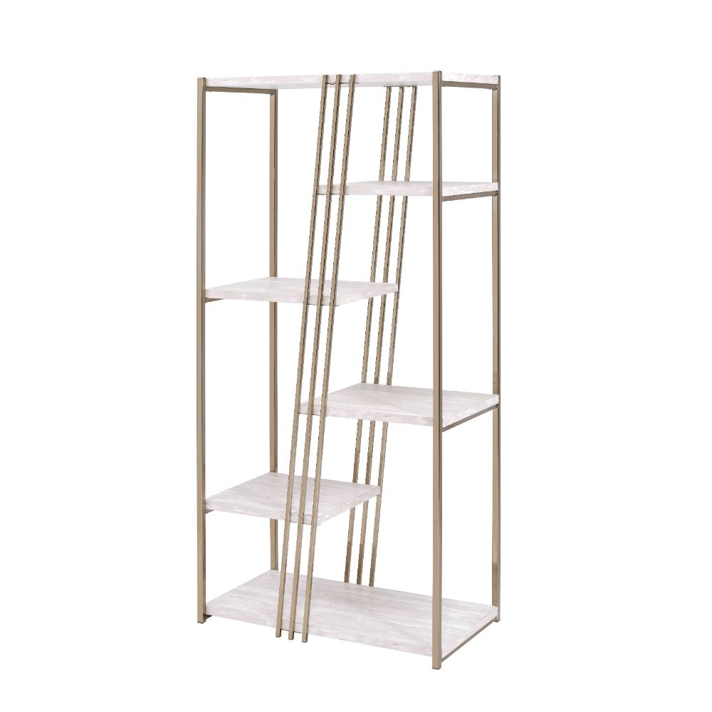 Tanan White & Champagne Finish Bookshelf