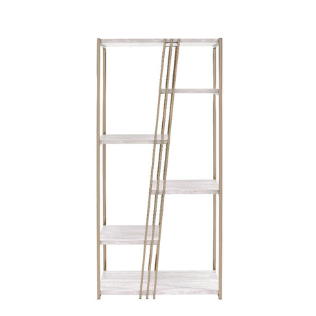 Tanan White & Champagne Finish Bookshelf