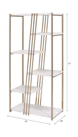 Tanan White & Champagne Finish Bookshelf