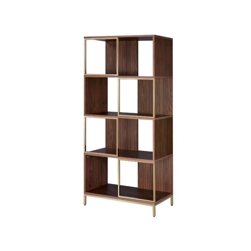 Diwan Walnut & Champagne Finish Bookshelf