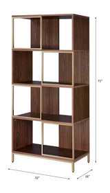 Diwan Walnut & Champagne Finish Bookshelf