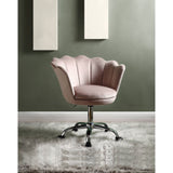 Micco Rose Quartz Velvet & Chrome Finish Office Chair