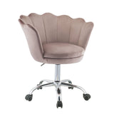 Micco Rose Quartz Velvet & Chrome Finish Office Chair