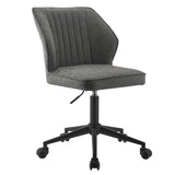 Pakuna Vintage Gray Synthetic Leather & Black Finish Office Chair