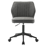 Pakuna Vintage Gray Synthetic Leather & Black Finish Office Chair