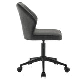 Pakuna Vintage Gray Synthetic Leather & Black Finish Office Chair