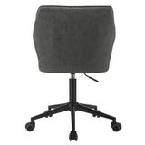 Pakuna Vintage Gray Synthetic Leather & Black Finish Office Chair